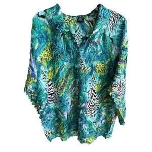 PETALS MAGIC SCARF close tropical jungle print super stretch lightweight plus 3X